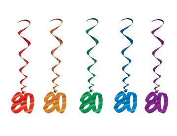 80th Number Whirls - Pack of 5