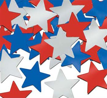 Confetti Stars Red, Silver & Blue - 1oz