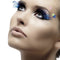 Blue Eyelashes with Coloured Feathers