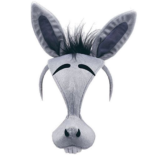 Donkey Plush Mask with Sound on a Headband