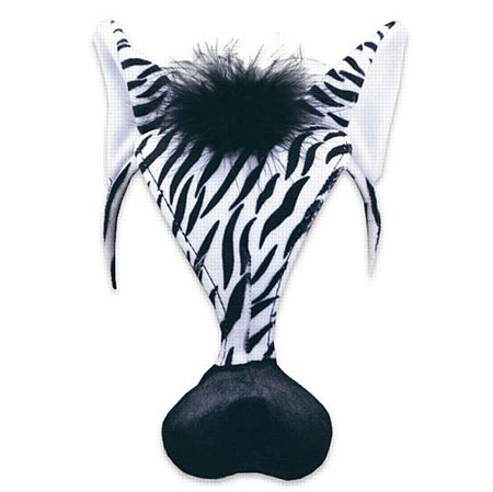 Zebra Plush Mask on Headband with Sound