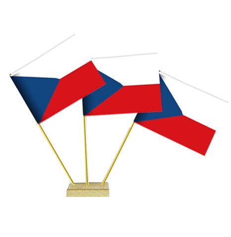 Czech Paper Table Flags - 15cm on 30cm Pole - Each