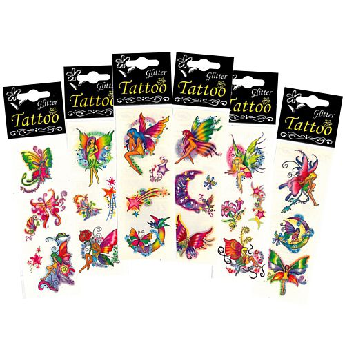 Glitter Fairy Tattoos - Assorted Designs