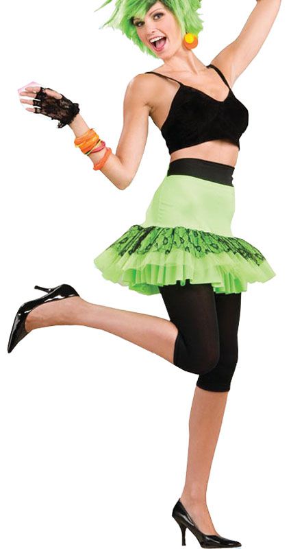 80's Fun Green Skirt - One Size