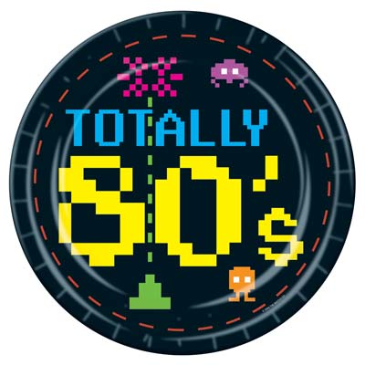 Totally 80's Paper Plates - 9'' - Pack of 8