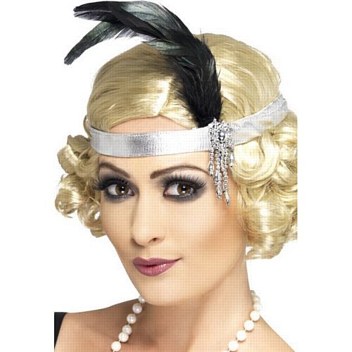 Silver Satin Charleston Headband