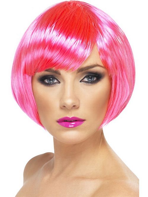 Neon Pink Bob Babe Wig
