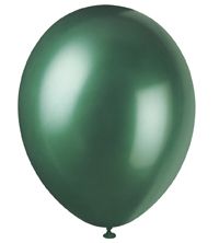 Dark Green Pearlised Latex Balloons - 12'' - Pack of 8