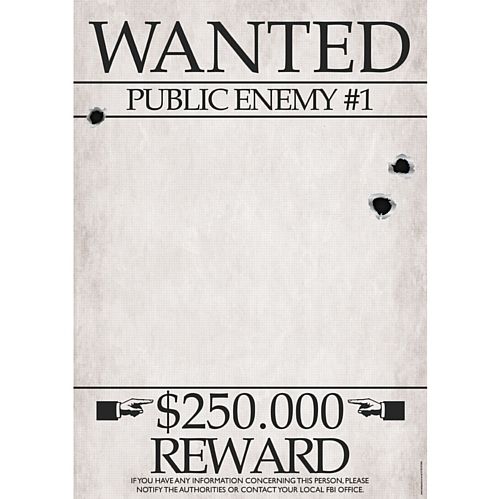 Gangster Wanted Sign Poster - A3