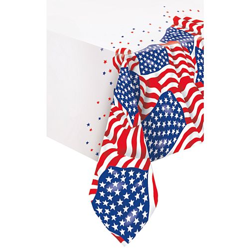 American Flag Plastic Tablecloth - 1.4m x 2.8m