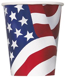 American Flag Cups - 9oz - Pack of 8