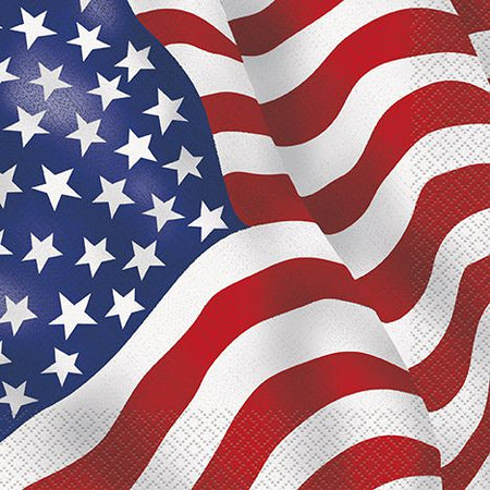 American Flag Napkins - 33cm - Pack of 16