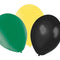 Yellow, Green and Black Latex Balloons - 10