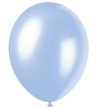 Sky Blue Pearlised Latex Balloons - 12'' - Pack of 8