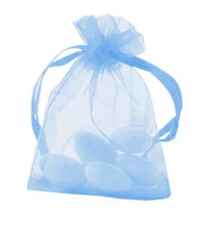 Light Blue Organza Bags - Pack of 10