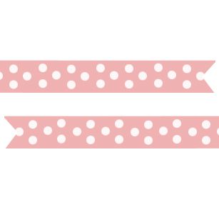 Polka Dot Pre Printed Ribbon Pink - 25mm - Per Metre