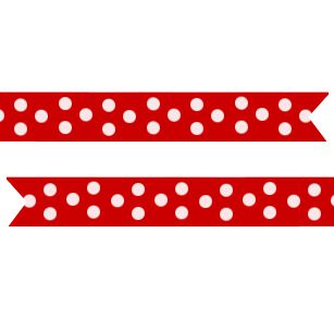 Polka Dot Pre Printed Ribbon Red - 25mm - Per Metre