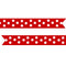 Polka Dot Pre Printed Ribbon Red - 25mm - Per Metre