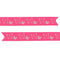 Silver Butterflies Pre Printed Ribbon Hot Pink - 25mm - Per Metre