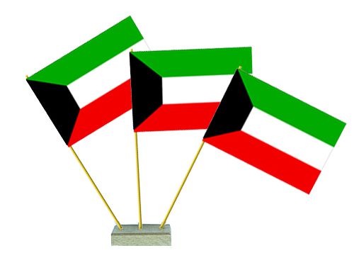 Kuwait Paper Table Flags 15cm on 30cm Pole