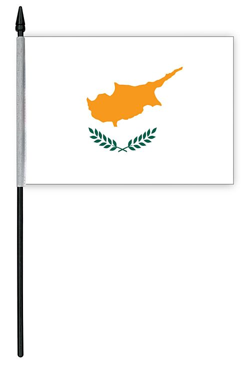 Cypriot Cloth Table Flag - 4" x 6"