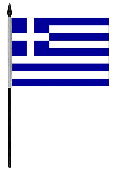 Greek Cloth Table Flag -  4" x 6"