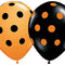 Big Polka Dot Orange & Black Qualatex Balloons - 11