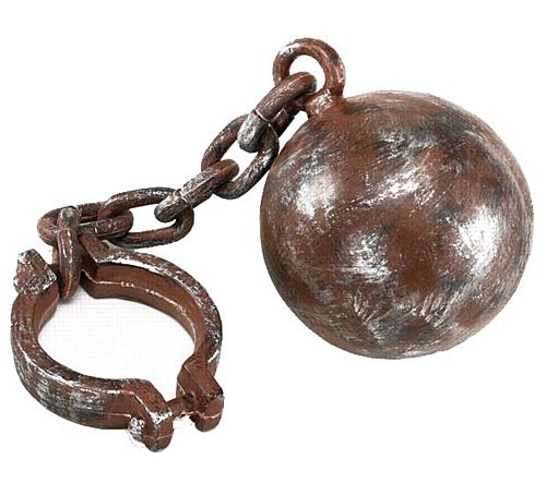 Rusted Effect Jumbo Ball and Chain - 61cm