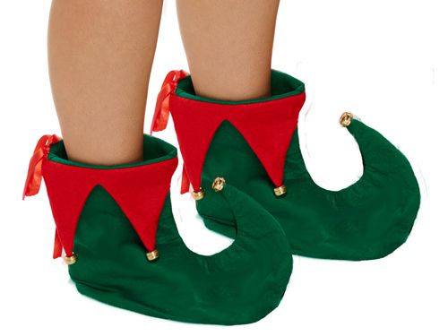 Red & Green Plush Elf Boots