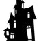 Large Haunted House Silhouette Cardboard Cutout - 1.86m