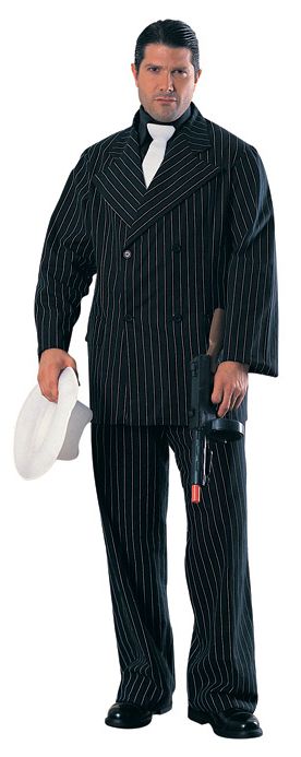 Gangster in Black Pinstripe Suit Cardboard Cutout