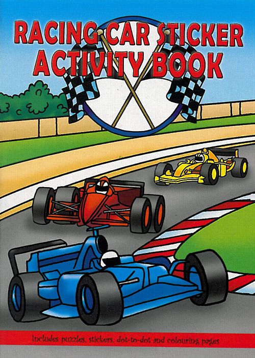 Racing Car Sticker Activity Book - 36 Page