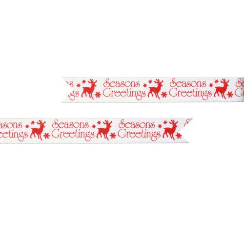 Magical Seasons Greetings Pre Printed Ribbon - 25mm - Per Metre