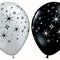 Sparkles & Swirls Silver and Black Qualatex Latex Balloons Assorted - 11