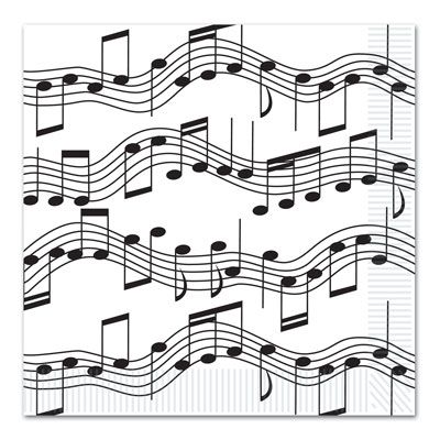 Musical Note Luncheon Napkins - Pack of 16