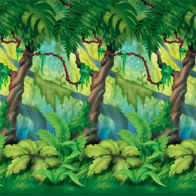 Jungle Trees Backdrop - 4' x 30'