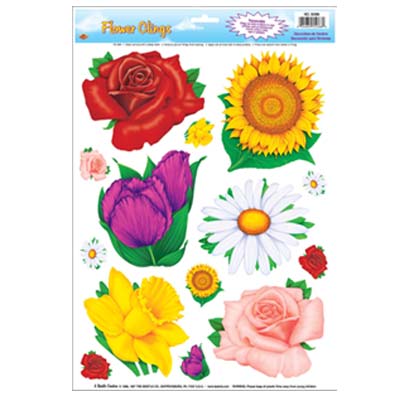 Flower Window Sticker Clings - 43.2cm - Pack of 14