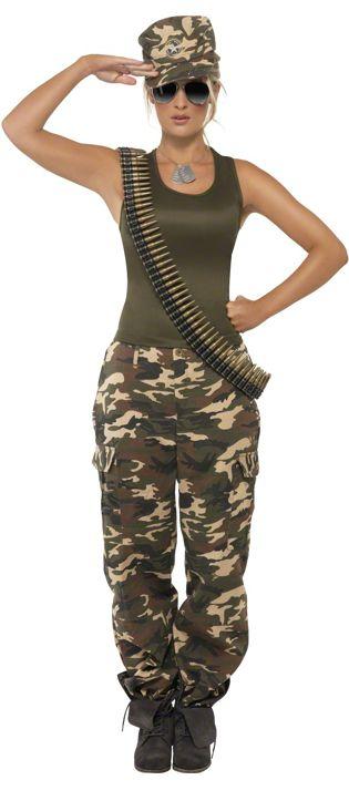 Female Khaki Camo Costume