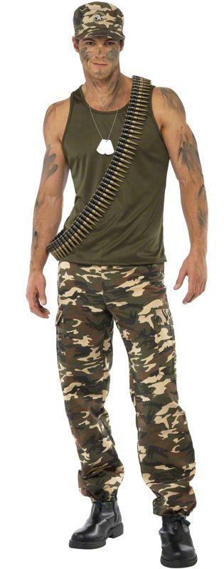 Male Khaki Camo Costume