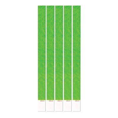 Vibrant Green Tyvek Wristbands - 25.4cm - Pack of 100