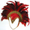 Feather Helmet, Red Jewel And Plume