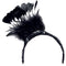 Feather Sequin Headpiece- Black