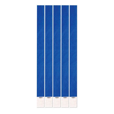 Blue Tyvek Wristbands - Pack of 100 - 25.4cm