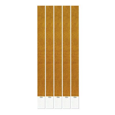 Gold Tyvek Wristbands - Pack of 100 - 25.4cm