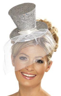 Fever Mini Top Hat- Silver