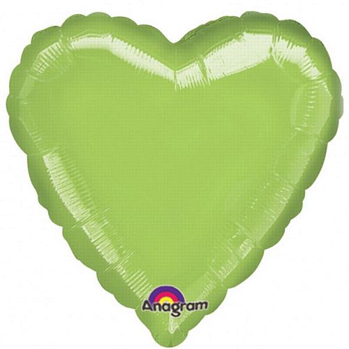 Lime Green Heart Shaped Foil Balloon - 18"