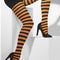 Black And Orange Striped Tights