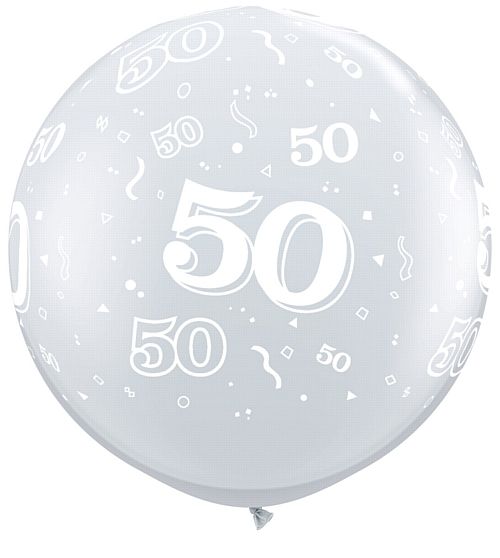 50-A-Round Diamond Clear Qualatex Balloon - 30" - Each