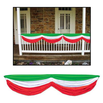 Red, White & Green Fabric Drapes - 1.78m