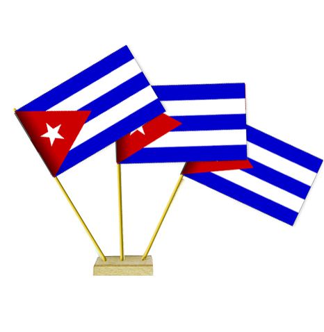 Cuban Paper Table Flags 15cm on 30cm Pole